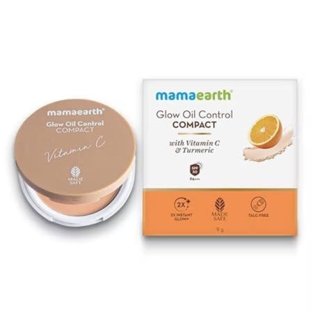 Mamaearth Glow Oil Control Compact SPF 30 With Vitamin C & Turmeric | Ivory Glow |(9gm) 3
