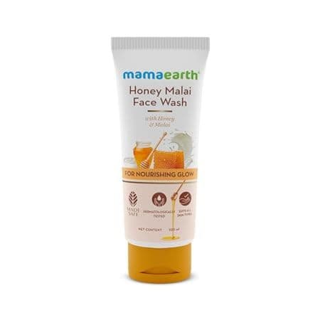 Mamaearth Honey Malai Face Wash with Honey & Malai For Nourishing Glow (100 ml) 1