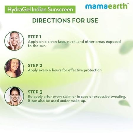 Mamaearth HydraGel Indian Sunscreen SPF 50, With Aloe Vera & Raspberry, for Sun Protection (50g) 6