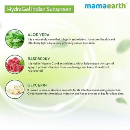 Mamaearth HydraGel Indian Sunscreen SPF 50, With Aloe Vera & Raspberry, for Sun Protection (50g) 3