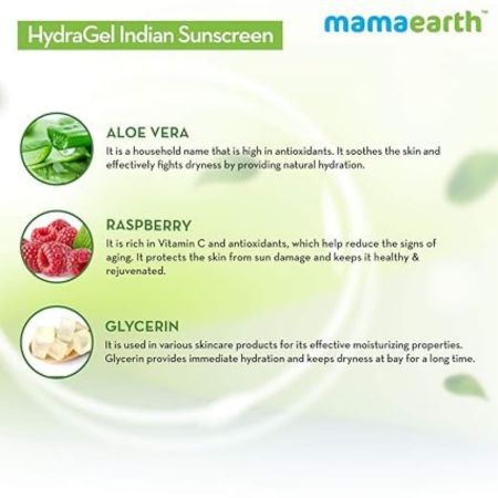 Mamaearth HydraGel Indian Sunscreen SPF 50, With Aloe Vera & Raspberry, for Sun Protection (50g) 4