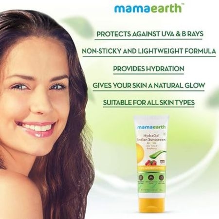Mamaearth HydraGel Indian Sunscreen SPF 50, With Aloe Vera & Raspberry, for Sun Protection (50g) 3