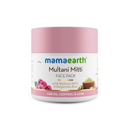 Mamaearth Multani Mitti Face Pack with Multani Mitti and Bulgarian Rose for Oil Control & Acne (100 g) 1