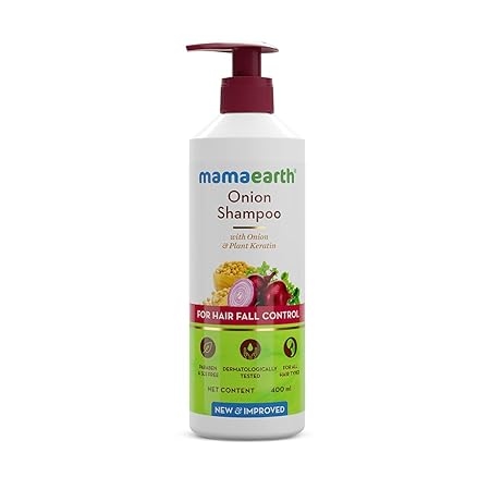 Mamaearth Onion Shampoo Onion Oil & Plant Keratin 400ml, for Hair Growth & Hair Fall Control. 1