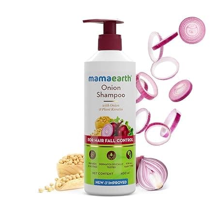 Mamaearth Onion Shampoo Onion Oil & Plant Keratin 400ml, for Hair Growth & Hair Fall Control. 1