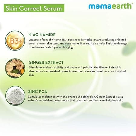 Mamaearth Skin Correct Face Serum Acne Scars Removal Cream With Niacinamide & Ginger Extract, 30ml 4