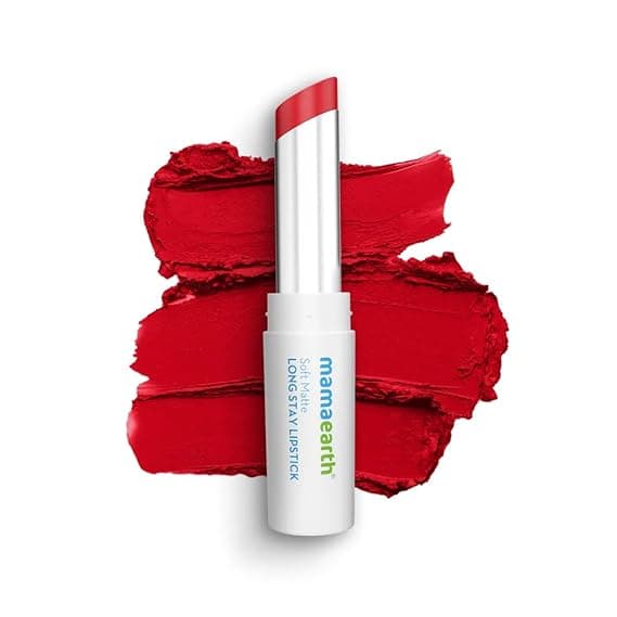 Mamaearth Soft Matte Long Stay Lipsticks Ruby Red - 3.5 g, , with Jojoba Oil & Vitamin E for 12 Hour Long Stay - 07