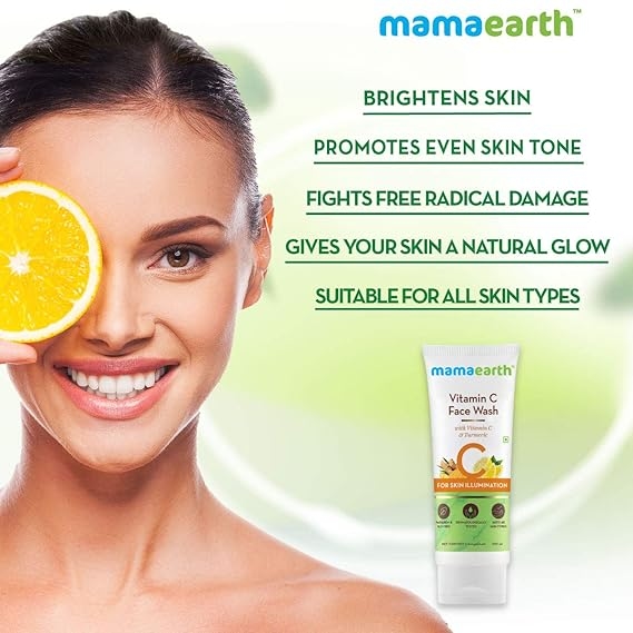 Mamaearth Vitamin C Face Wash With Vitamin C & Turmeric for Skin Illumination 100 ml (New) 5