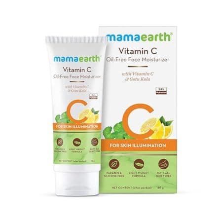 Mamaearth Vitamin C Oil-Free Moisturizer For Face with Vitamin C & Gotu Kola for Skin Illumination (80 ml)