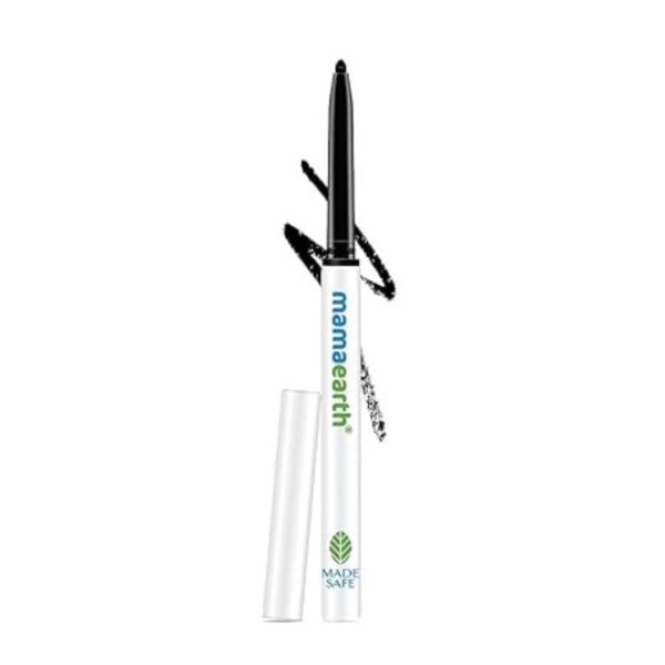 Mamaearth Long Stay Kajal Pencil Black Retractable Waterproof , With Vitamin C & Chamomile, Charcoal Black, Matte Finish 1
