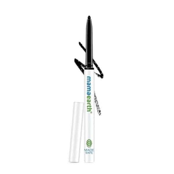 Mamaearth Long Stay Kajal Pencil Black Retractable Waterproof , With Vitamin C & Chamomile, Charcoal Black, Matte Finish