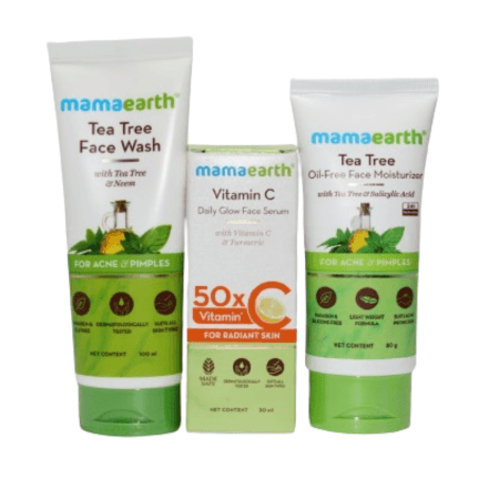 Mamaerath Tea Free Facewash, Moisturiser and Vitamin C Serum Sets, 3 Combo Sets