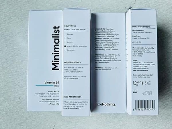 Minimalist 10% Vitamin B5 Gel Face Moisturizer For Oily & Acne Prone Skin 50g 2