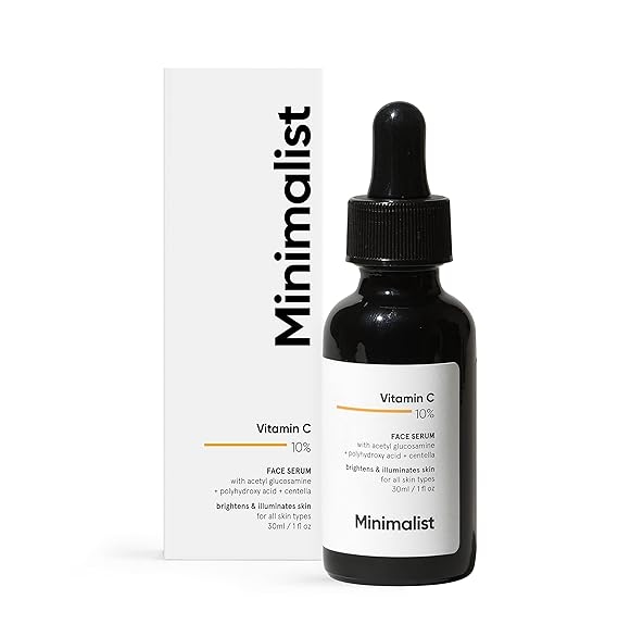 Minimalist 10% Vitamin C Face Serum for Glowing Skin, 30 ml, Formulated & Tested For Sensitive Skin, 1
