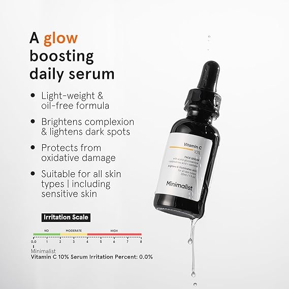 Minimalist 10% Vitamin C Face Serum for Glowing Skin, 30 ml, Formulated & Tested For Sensitive Skin, 2