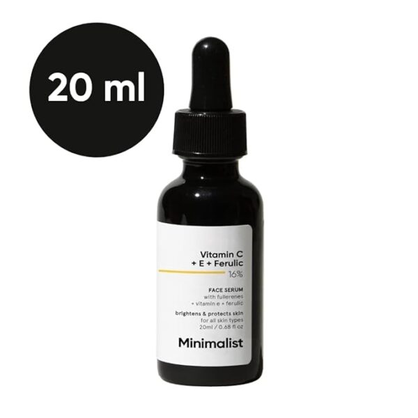 Minimalist 16% Vitamin C Face Serum 20 ml, With Vit E, & Ferulic Acid For Glowing Skin 1