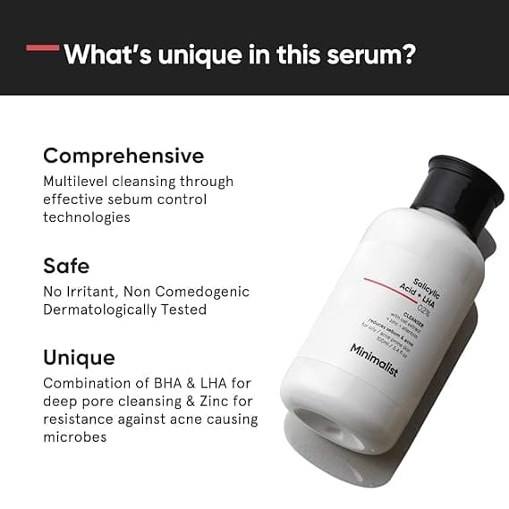 Minimalist 2% Salicylic Acid Face Wash For Oily Skin - 100 ml, | Sulphate free, Best for Anti Acne, Face Cleanser With LHA & Zinc, Reduce Acne or Pimples 1
