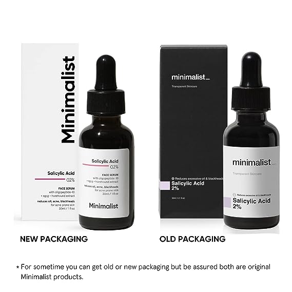 Minimalist 2% Salicylic Acid Serum For Acne 30 ml, Blackheads & Open Pores, Reduces Excess Oil & Bumpy Texture, BHA Based Exfoliant for Acne Prone or Oily Skin 2