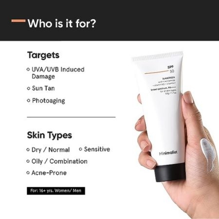 Minimalist Sunscreen SPF 50 PA++++ 50g, Broad Spectrum, For Women & Men Both 2