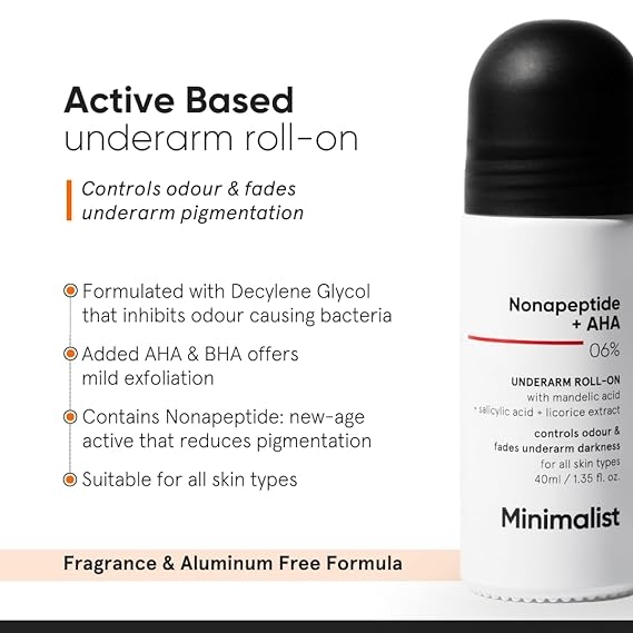 Minimalist Underarm Roll On Deodorant with Nonapeptide + AHA BHA 06% 40 ml 2