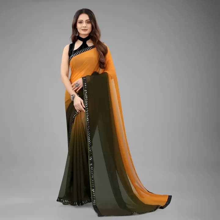 Multicolor Georgette Saree