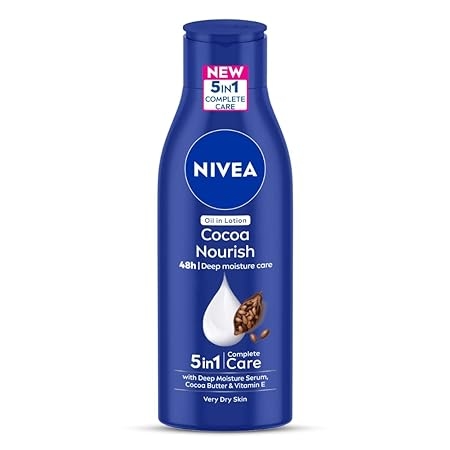 NIVEA Cocoa Nourish Body Lotion - 250ml, Deep Moisture 48 H Moisturization With Cocoa Butter & Coconut Oil 1