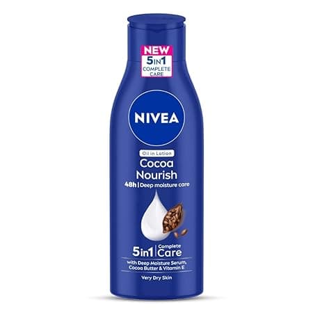 NIVEA Cocoa Nourish Body Lotion - 250ml, Deep Moisture 48 H Moisturization With Cocoa Butter & Coconut Oil