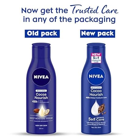 NIVEA Cocoa Nourish Body Lotion - 250ml, Deep Moisture 48 H Moisturization With Cocoa Butter & Coconut Oil 1