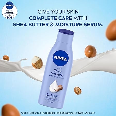 NIVEA Shea Smooth Body Lotion - 200 ml, 48 H Moisturization , For Dry Skin With Deep Moisture Serum & Shea Butter, Non Greasy & Healthy Looking Skin. 3