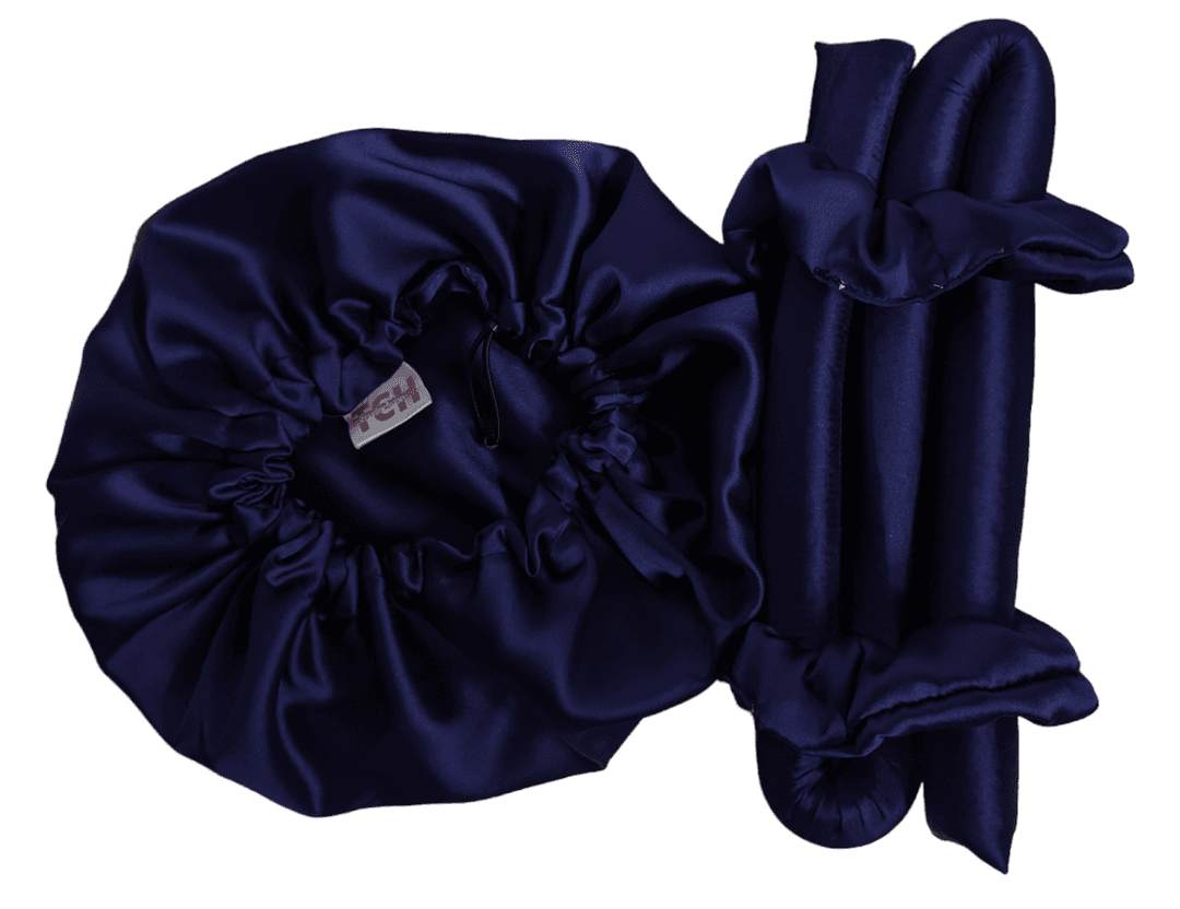 Silk Bonnet And Silk Heatless Hair Curler Set 8