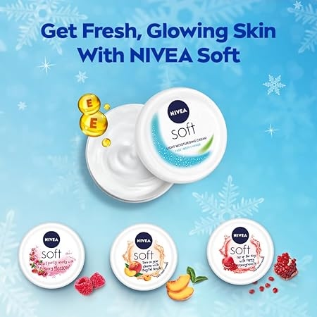 NIVEA Soft Light Moisturizer, 100 ml, for Face, Hand & Body, Non-Greasy Cream with Vitamin E & Jojoba Oil for Instant Hydration. 4