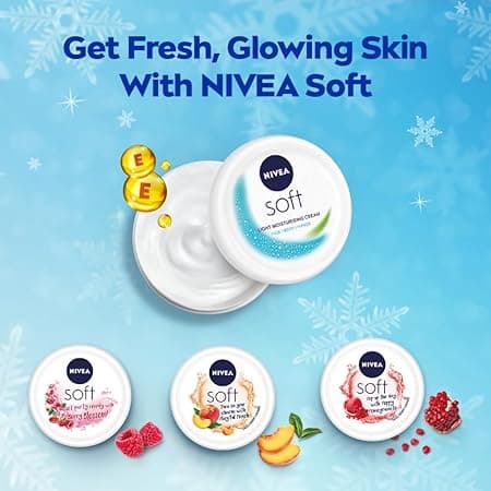 NIVEA Soft Light Moisturizer, 100 ml, for Face, Hand & Body, Non-Greasy Cream with Vitamin E & Jojoba Oil for Instant Hydration. 3