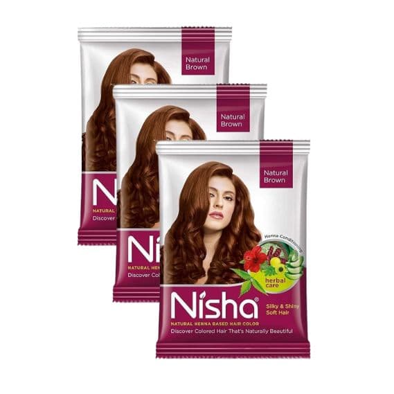 Nisha Hair Color 15gm Burgundy Red, 3 packs