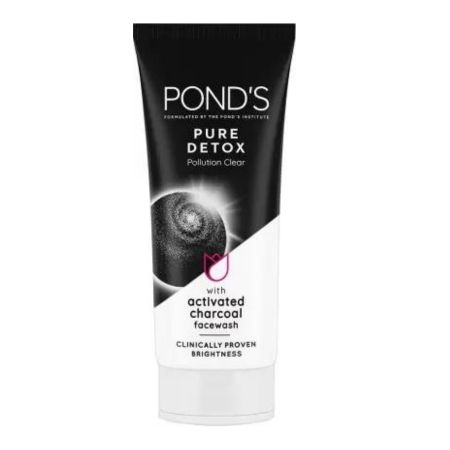 Pond’s Pure Detox, Facewash -100g, with Activated Charcoal, Daily Exfoliating & Brightening Cleanser for Fresh and Glowing Skin, Pollution Clear Face Wash. 1