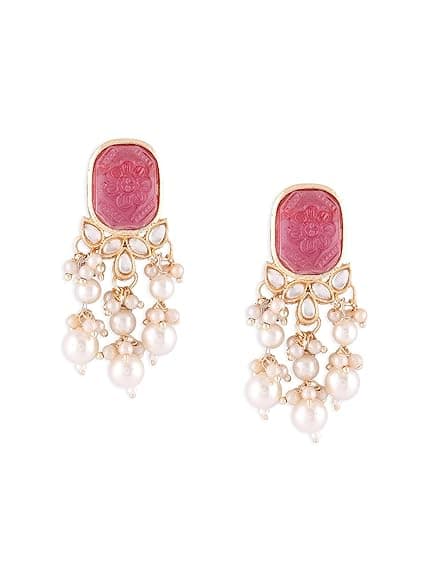 Pearls Layer Yellow Gold Drop Earring For Women