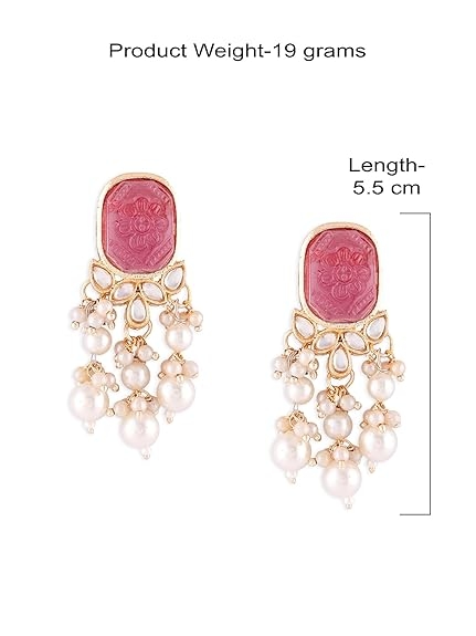 Pearls Layer Yellow Gold Drop Earring For Women 6