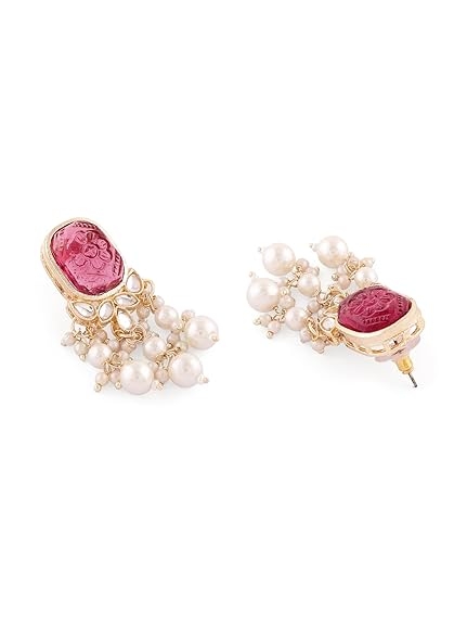 Pearls Layer Yellow Gold Drop Earring For Women 5