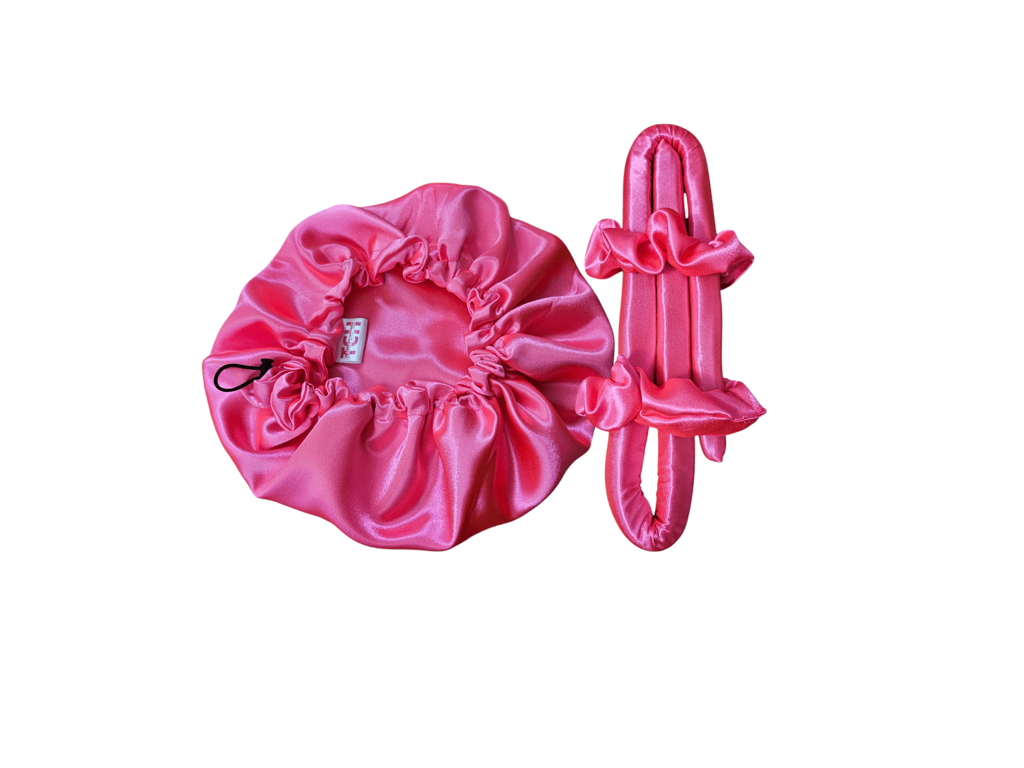 Silk Bonnet And Silk Heatless Hair Curler Set 1