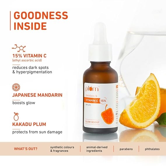 Plum 15% Vitamin C Face Serum For Glowing Skin 30 ml 2