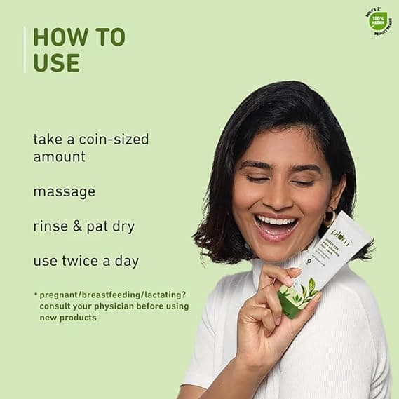 Plum Green Tea Pore Cleansing Face Wash For Oily Skin 100 ml 4