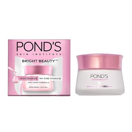 POND'S Bright Beauty Day Cream 25 g, Non-Oily, Mattifying Daily Face Moisturizer, SPF 15 - With Niacinamide to Lighten Dark Spots for Glowing Skin 1