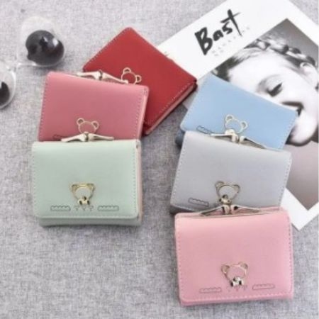 Short Folding Wallet Girl mini hand Clutch Pu Card Holder 2