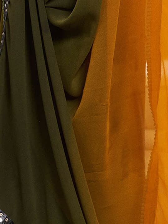 Ombre Sequinned Poly Georgette Saree 5