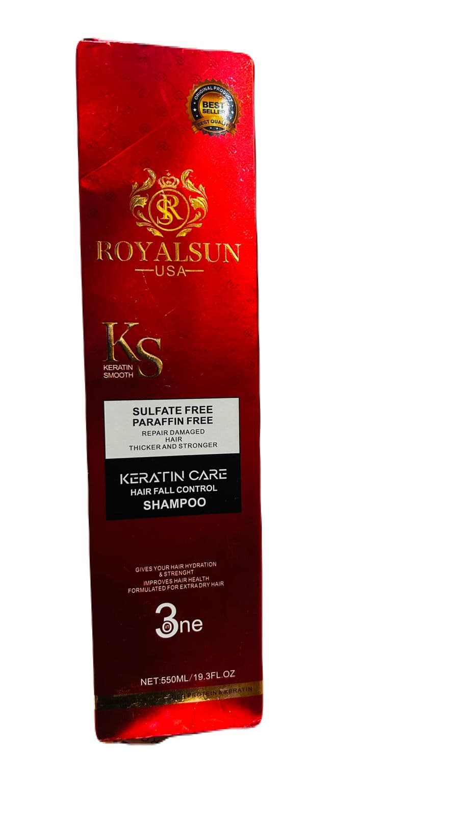 Royalsun USA Keratin Smooth | Sulphate Free | Paraffin Free | Hair Fall Control Shampoo 550 ML 3