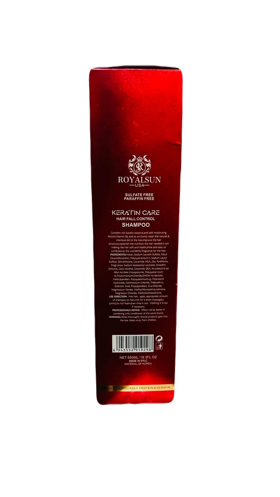 Royalsun USA Keratin Smooth | Sulphate Free | Paraffin Free | Hair Fall Control Shampoo 550 ML 6