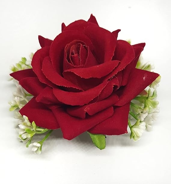 Rose Flowers With Grass Hair ClipsPins For Women's and Girls Hair Accessories 1
