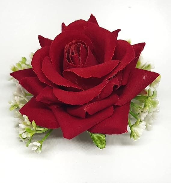 Rose Flowers With Grass Hair ClipsPins For Women's and Girls Hair Accessories