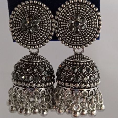 Round Silver White Earring for women's and Girls 1