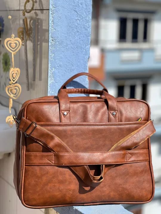 Men's Office Bag Briefcase Bag File Bag Laptop Bag Travel Document Bag PU leather Side Bag