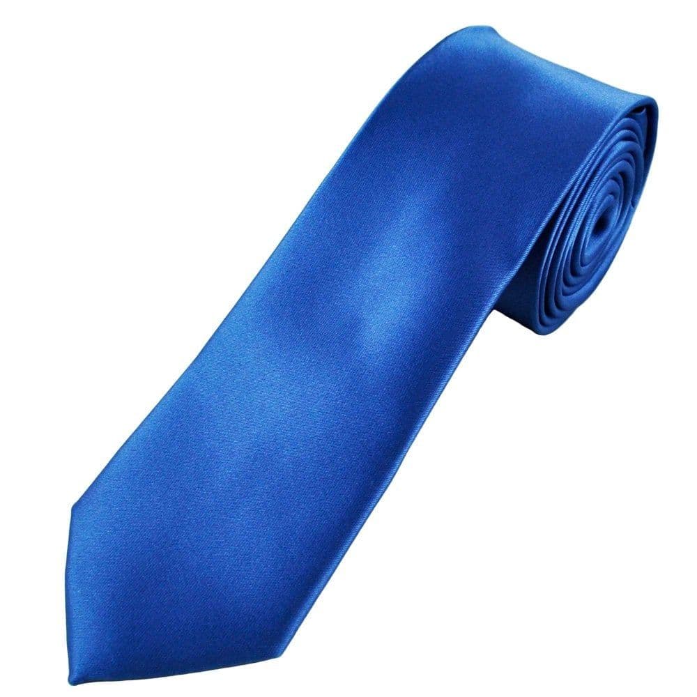 Tie Shiny Mens Solid Skinny 2" Inch Black Necktie Tie 3